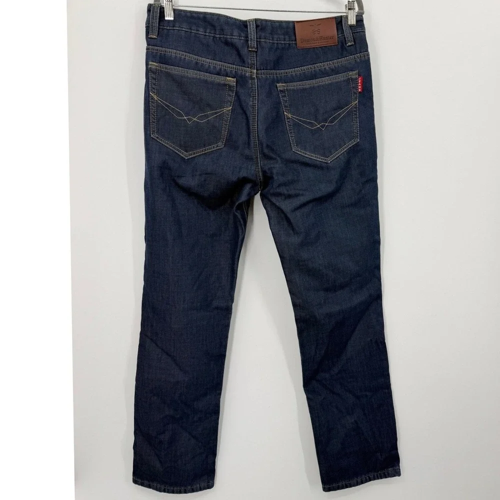Demon &‎ Hunter Mens Indigo Blue Fleece Lined Straight Leg Jeans Size 35x31